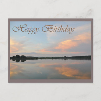 Happy birthday sunrise at the lake postcard
