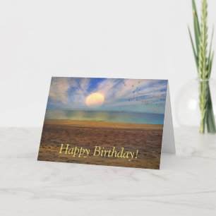 Happy Birthday Sunset Beach Card