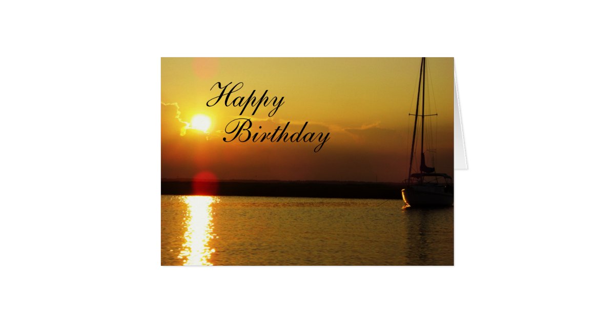 Happy Birthday Sunset Card | Zazzle.com
