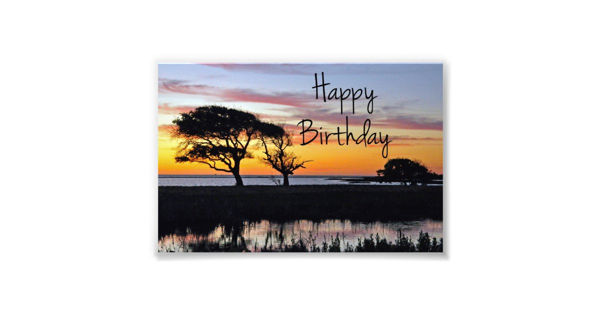 Happy Birthday Sunset on Beach Photo Print | Zazzle.com