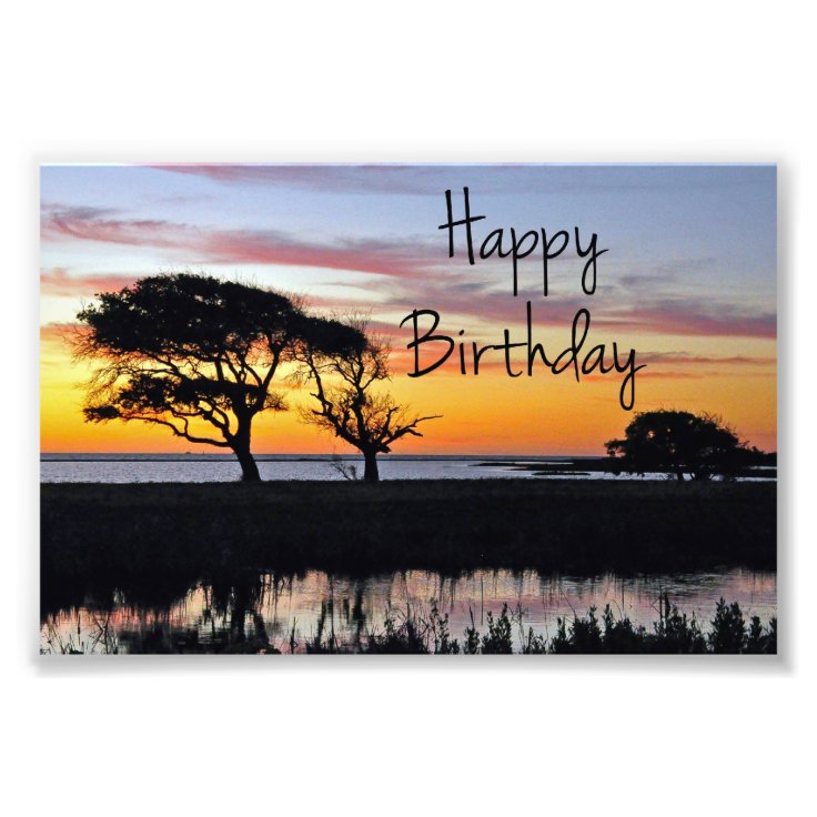 Happy Birthday Sunset on Beach Photo Print | Zazzle