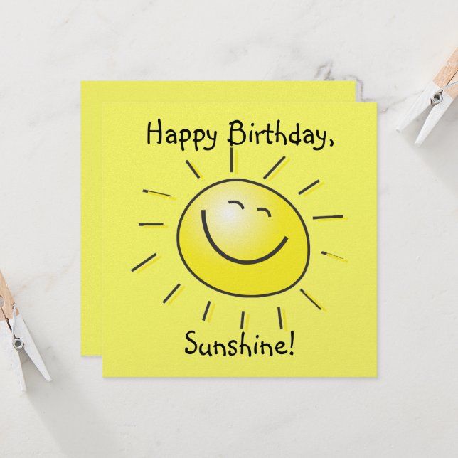 Happy Birthday, Sunshine! Card (Front/Back In Situ)