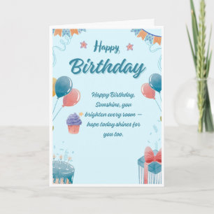 Happy Birthday Sunshine Cupcake Card