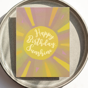 Happy Birthday Sunshine Handpainted Postcard