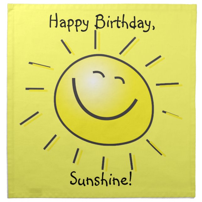 Happy Birthday, Sunshine! Napkin (Front)
