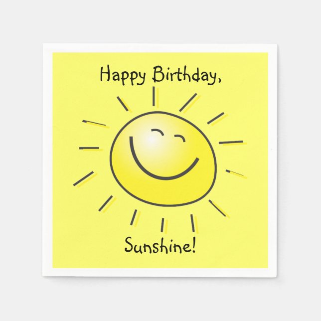 Happy Birthday, Sunshine! Napkins (Front)