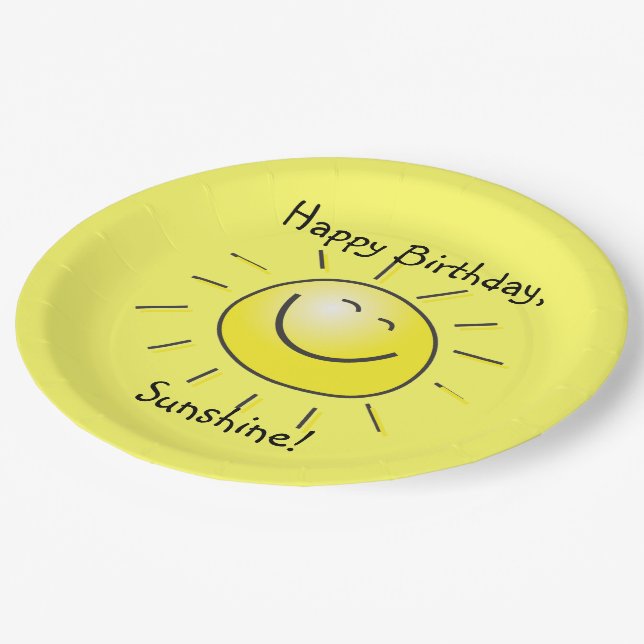 Happy Birthday, Sunshine! Paper Plates (Angled)