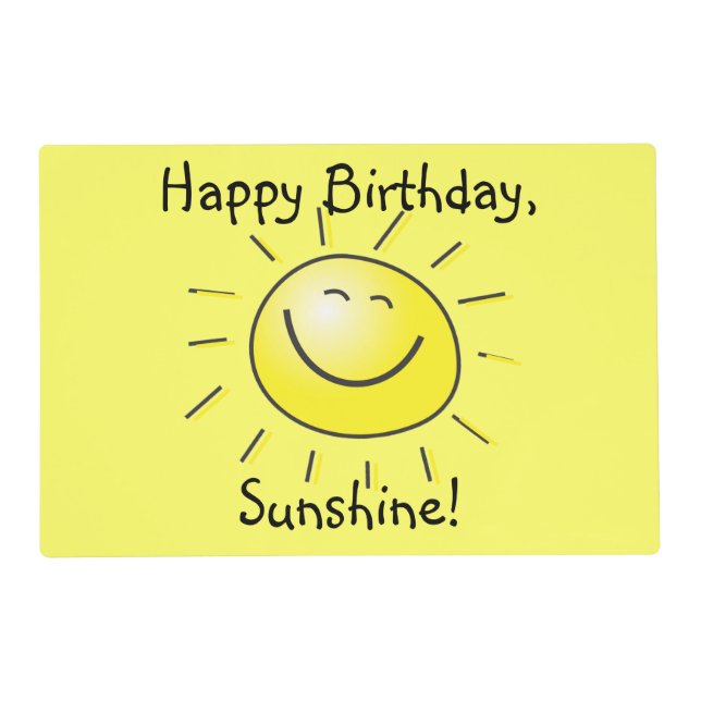 Happy Birthday, Sunshine! Placemat (Front)