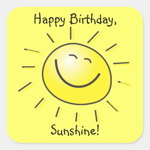 Happy Birthday Sunshine Sticker