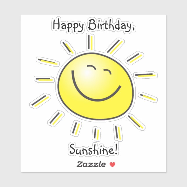 Happy Birthday, Sunshine! Sticker (Sheet)