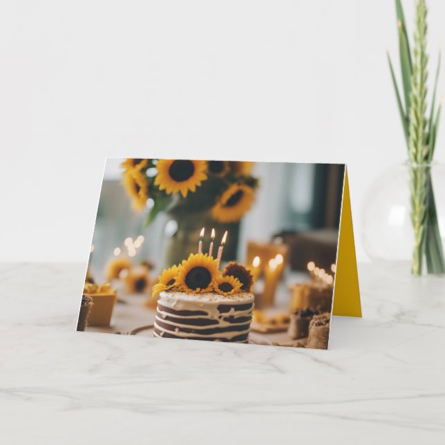 Happy Birthday Sunshine sunflower greeting card (Front)