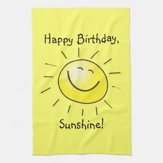 Happy Birthday, Sunshine! Towel (Vertical)