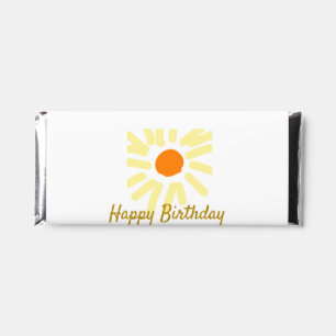 Happy birthday sunshine yellow orange birthday boh hershey bar favors