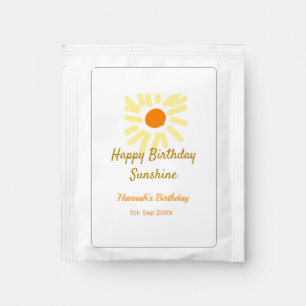 Happy birthday sunshine yellow orange birthday boh tea bag drink mix