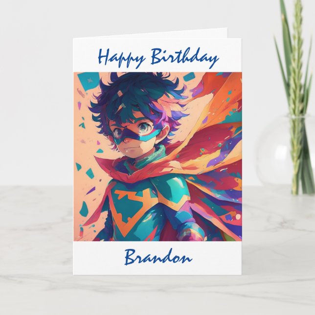 Happy Birthday Superhero Themed Personalized  Card (Front)