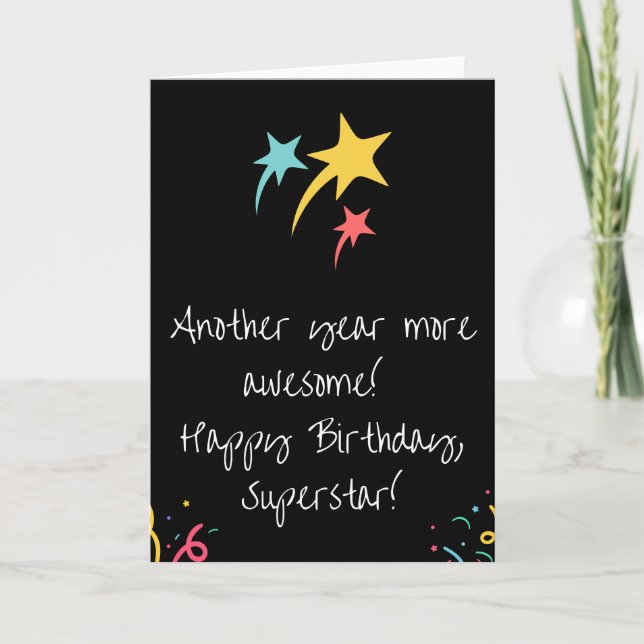 Happy Birthday Superstar Card (Front)