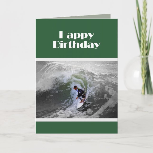 Happy Birthday Surfer Card (Front)