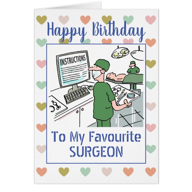 Happy Birthday Surgeon Cards (Front)