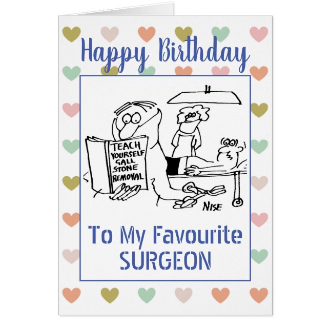 Happy Birthday Surgeon Cards (Front)