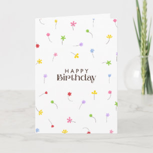 Happy Birthday surrounded with dandelion Clocks  Card