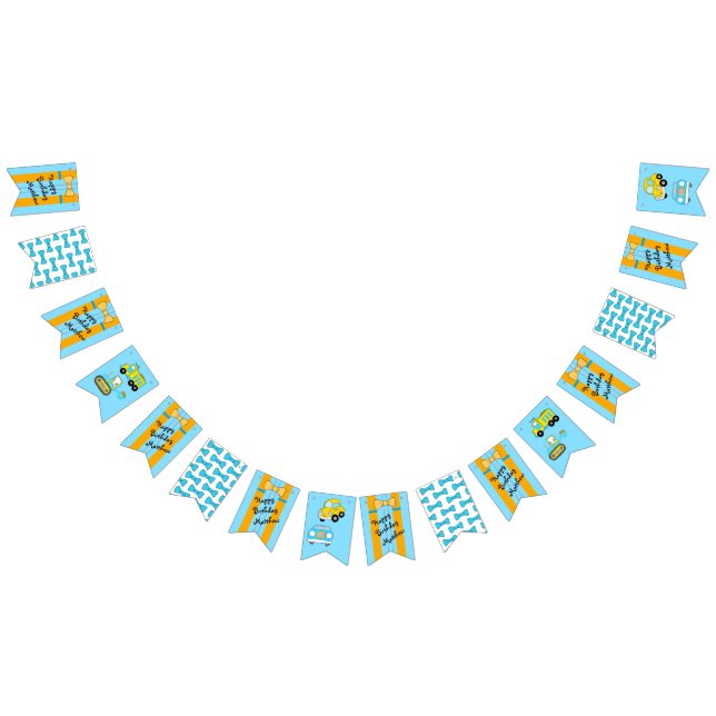 Happy Birthday Suspenders and Bow Tie Bunting Flags (All)