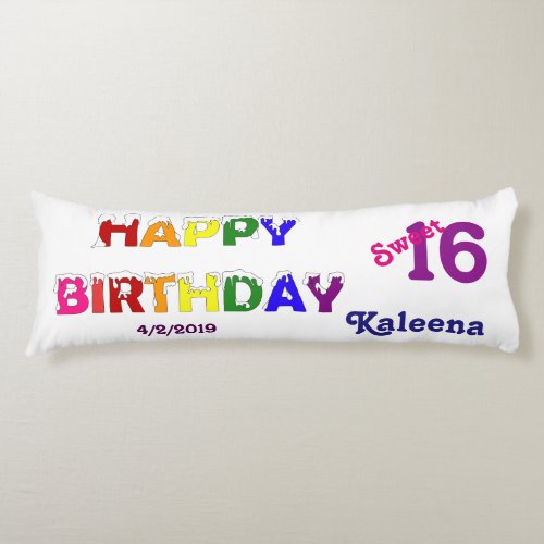 Happy Birthday Sweet 16 Body Pillow