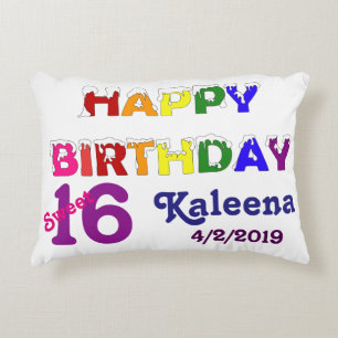Happy Birthday Sweet 16 Decorative Pillow