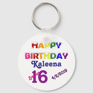 Happy Birthday Sweet 16 Keychain