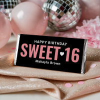 Happy Birthday Sweet 16 Pink Black