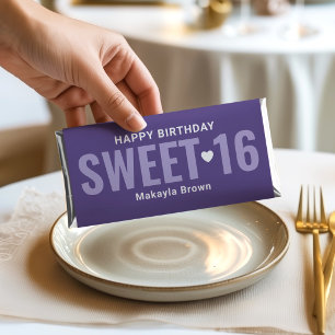 Happy Birthday Sweet 16 Purple Hershey Bar Favors