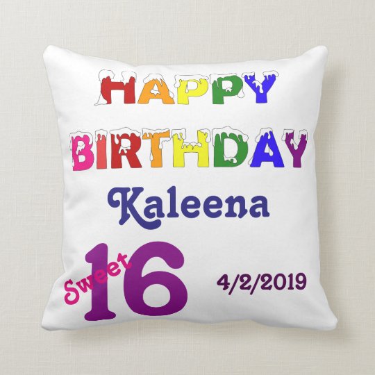 Happy Birthday Sweet 16 Throw Pillow Zazzle Com