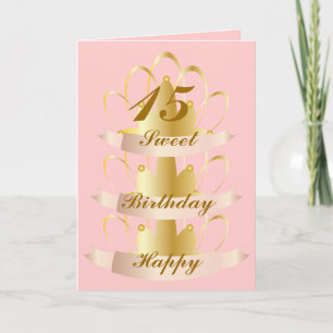 Happy Birthday Sweet Fifteen-Customize Card