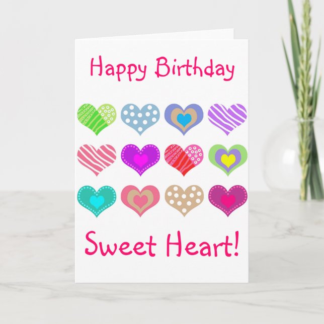 Happy Birthday Sweet Heart Card (Front)