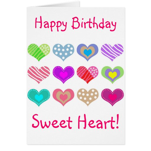 Happy Birthday Sweet Heart Card | Zazzle