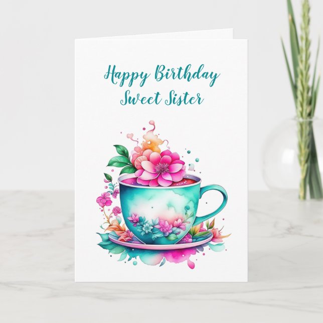 Happy Birthday Sweet Sister Card (Front)