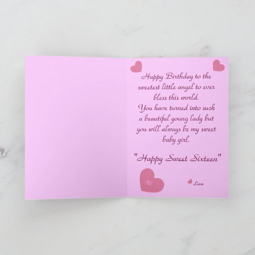 Happy Birthday Sweet Sixteen Thank You Card | Zazzle