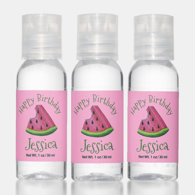 Happy Birthday Sweet Watermelon Summer Picnic Hand Sanitizer (Set)
