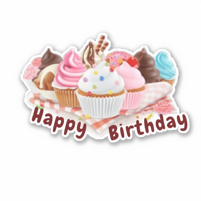 Happy birthday sweets sticker (Front)