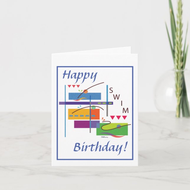 Happy Birthday Swim Trio Card (Front)