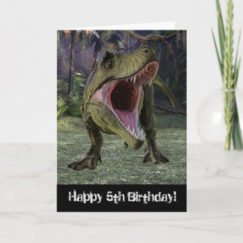 Happy Birthday T_rex Tyrannosaurus Custom Age Card