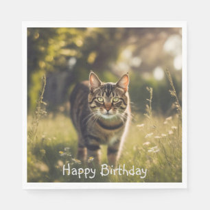 Happy Birthday Tabby Cat Napkins