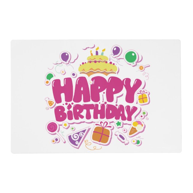 Happy Birthday Table Placemat (Front)