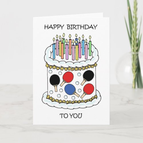 Happy Birthday Table Tennis Ping Pong Card
