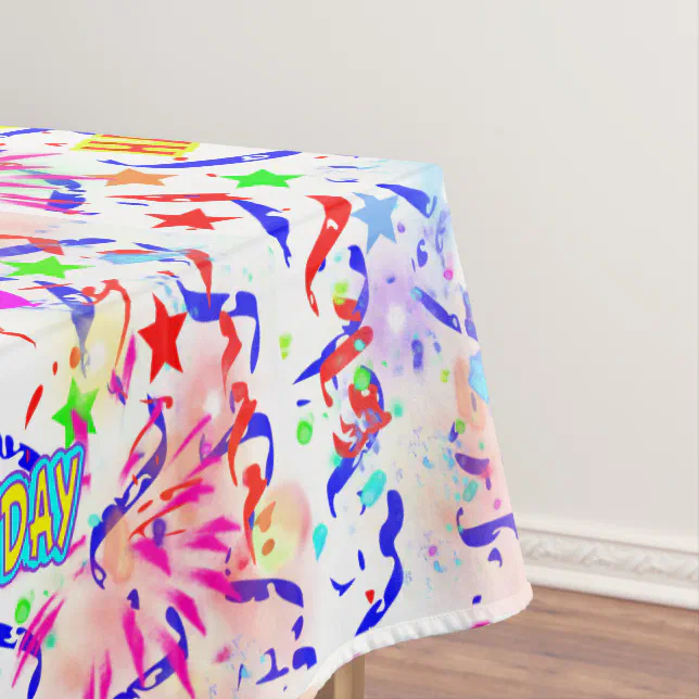 Happy Birthday Tablecloth | Zazzle