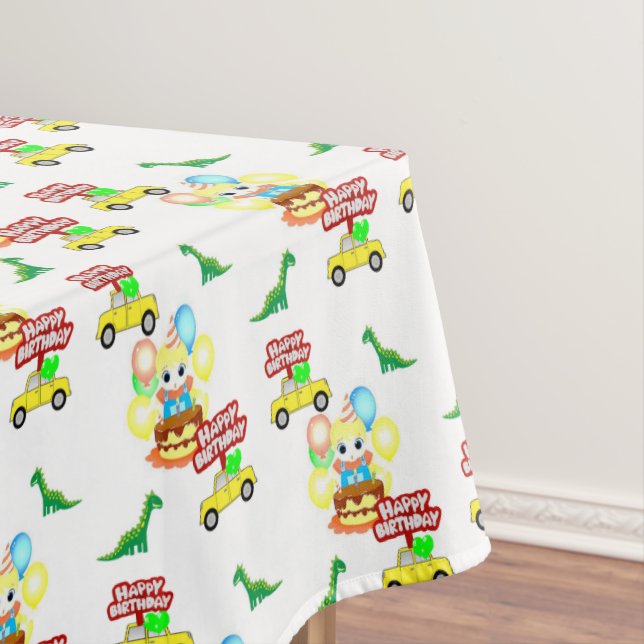 Happy Birthday Tablecloth Alligator (In Situ)