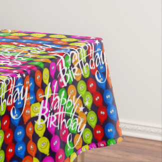 Happy Birthday Tablecloth Balloons