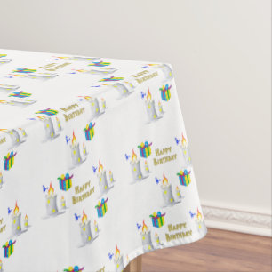 Happy Birthday Tablecloth Candles