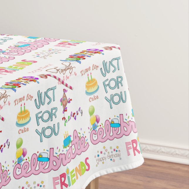 Happy Birthday Tablecloth Friends Family  (In Situ)