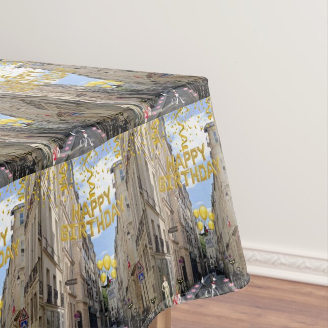 Happy Birthday Tablecloth Paris France (In Situ)