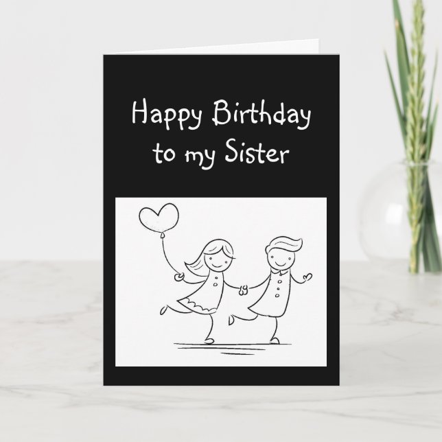 Happy Birthday Talking to Sister Therapy Humor Card (Front)